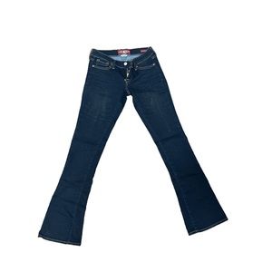 Low rise dark blue Lucky Brand flare jeans